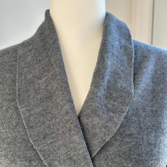 Paul Costelloe Black Label Belted Wrap Knit Long Blazer Grey Colorblock – US M - Picture 8 of 12
